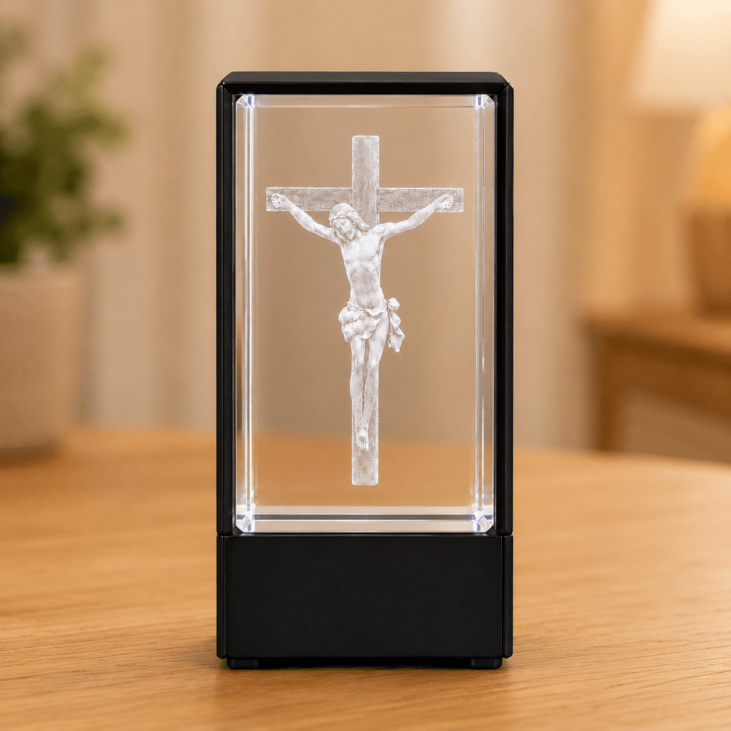 Jesus Crucifix Crystal Keepsake - Laverina