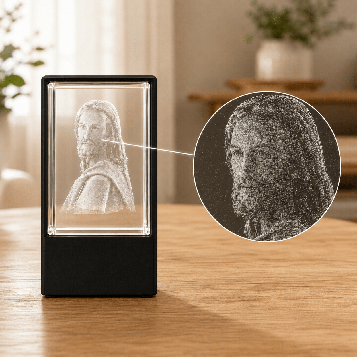 Jesus Portrait Crystal Keepsake - Laverina