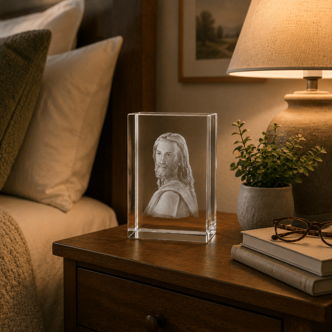 Jesus Portrait Crystal Keepsake - Laverina