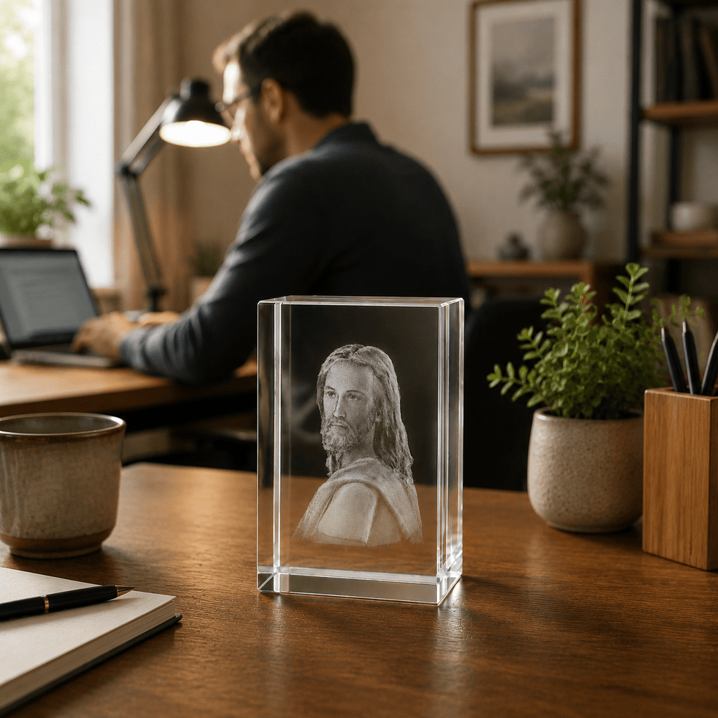 Jesus Portrait Crystal Keepsake - Laverina