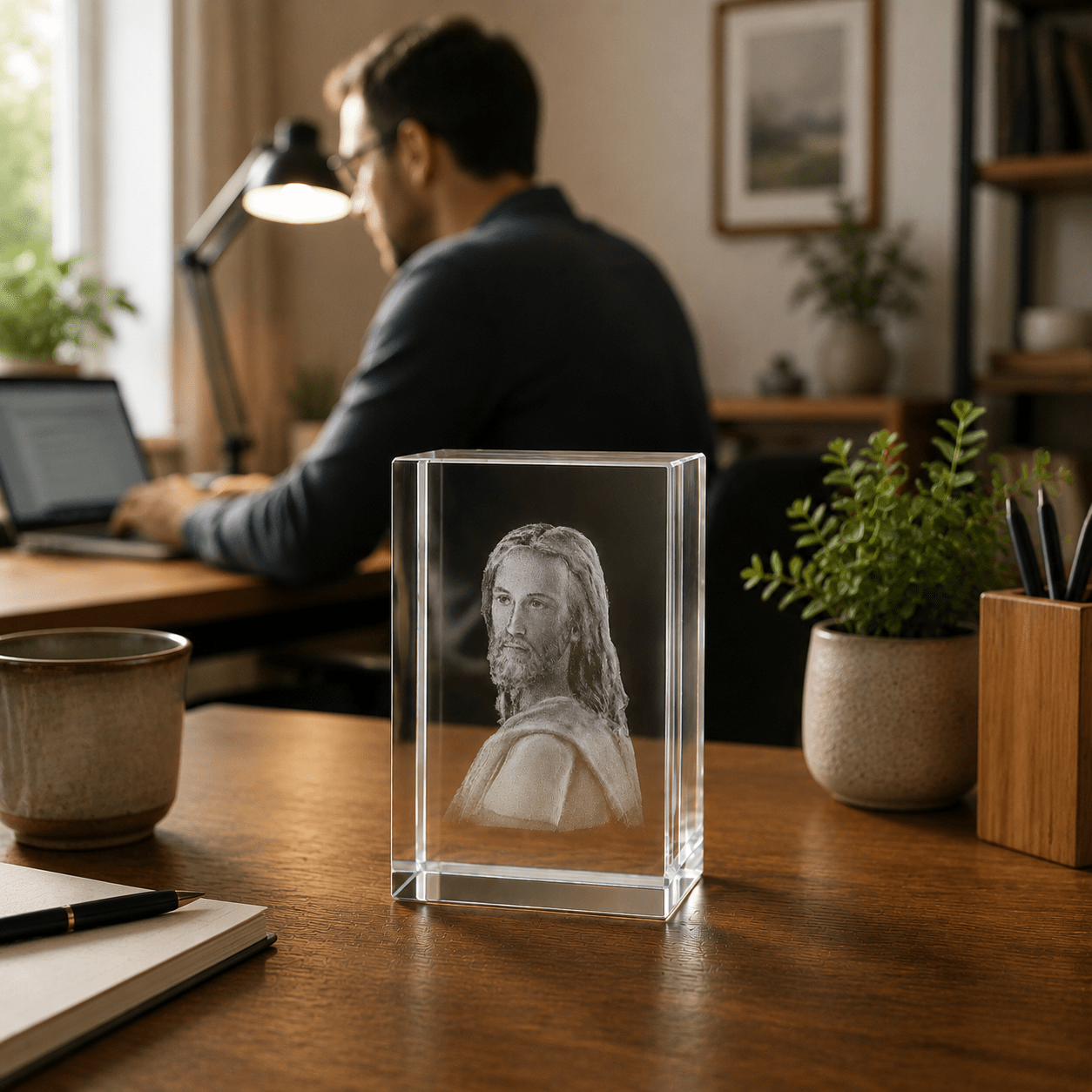 Jesus Portrait Crystal Keepsake - Laverina