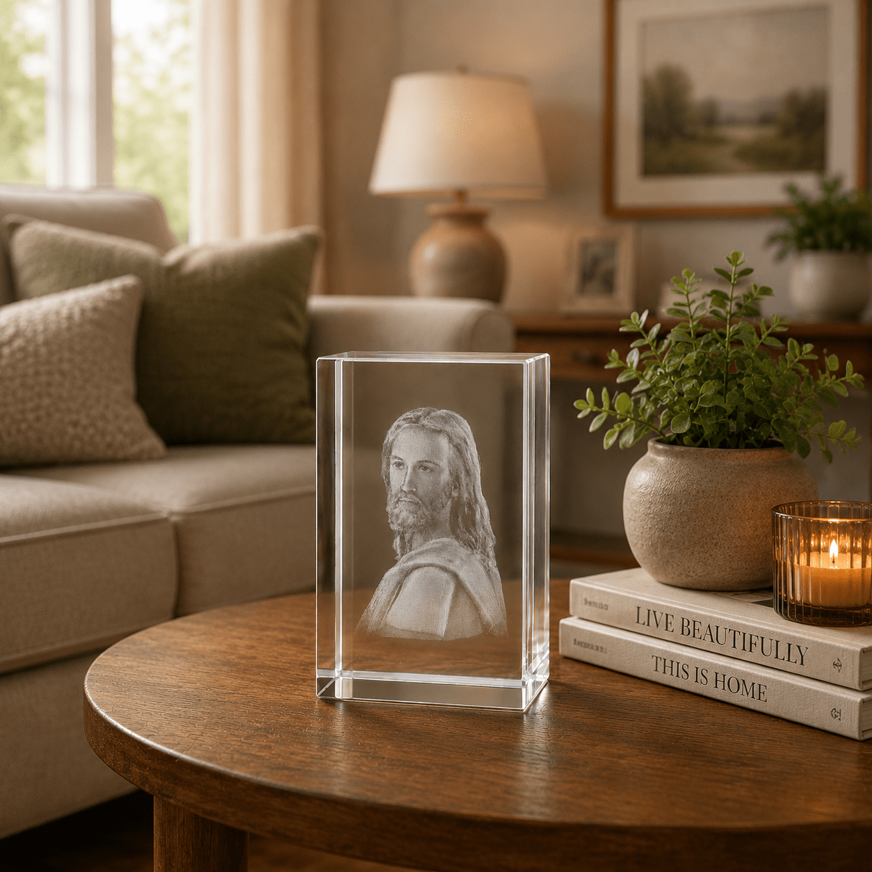 Jesus Portrait Crystal Keepsake - Laverina