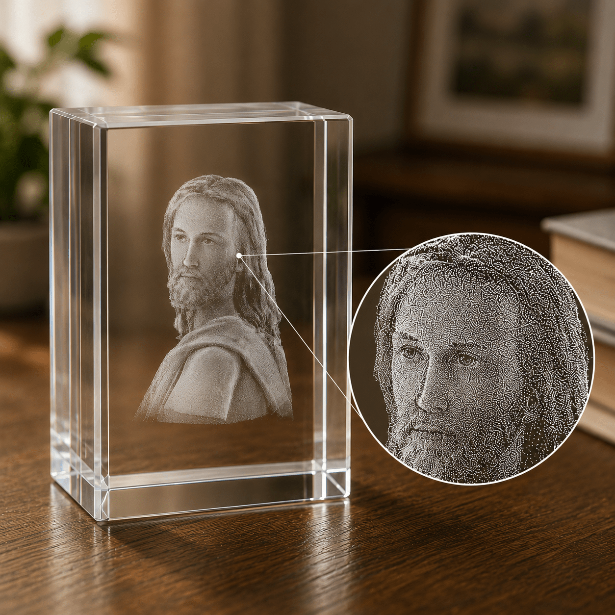 Jesus Portrait Crystal Keepsake - Laverina