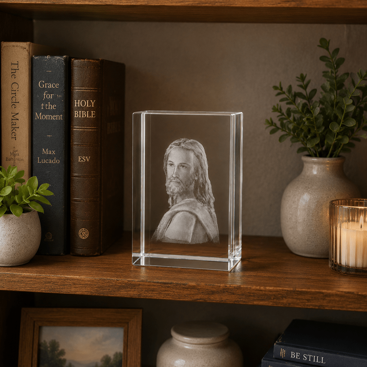 Jesus Portrait Crystal Keepsake - Laverina