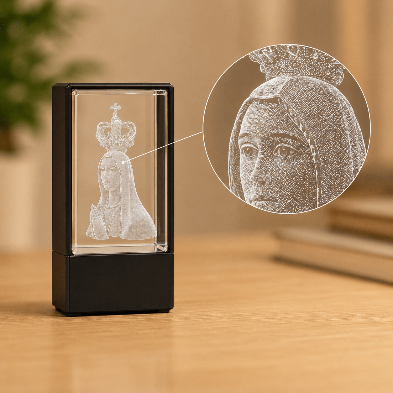 Our Lady of Fatima Crystal Keepsake - Laverina