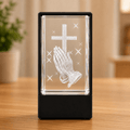Praying Hands Crystal Keepsake with Cross - Laverina