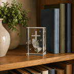 Praying Hands Crystal Keepsake with Cross - Laverina