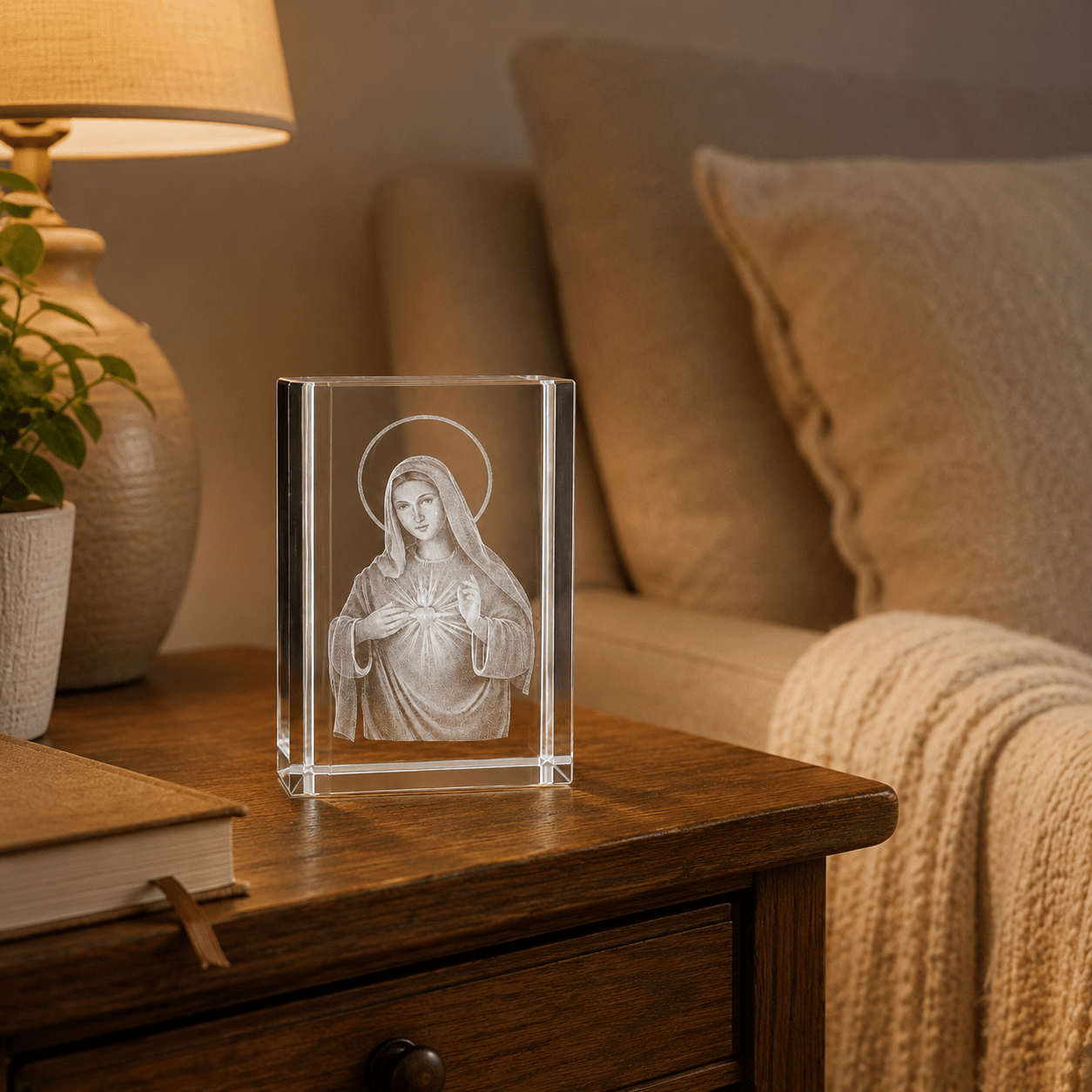 Sacred Heart Mary Crystal Keepsake - Laverina
