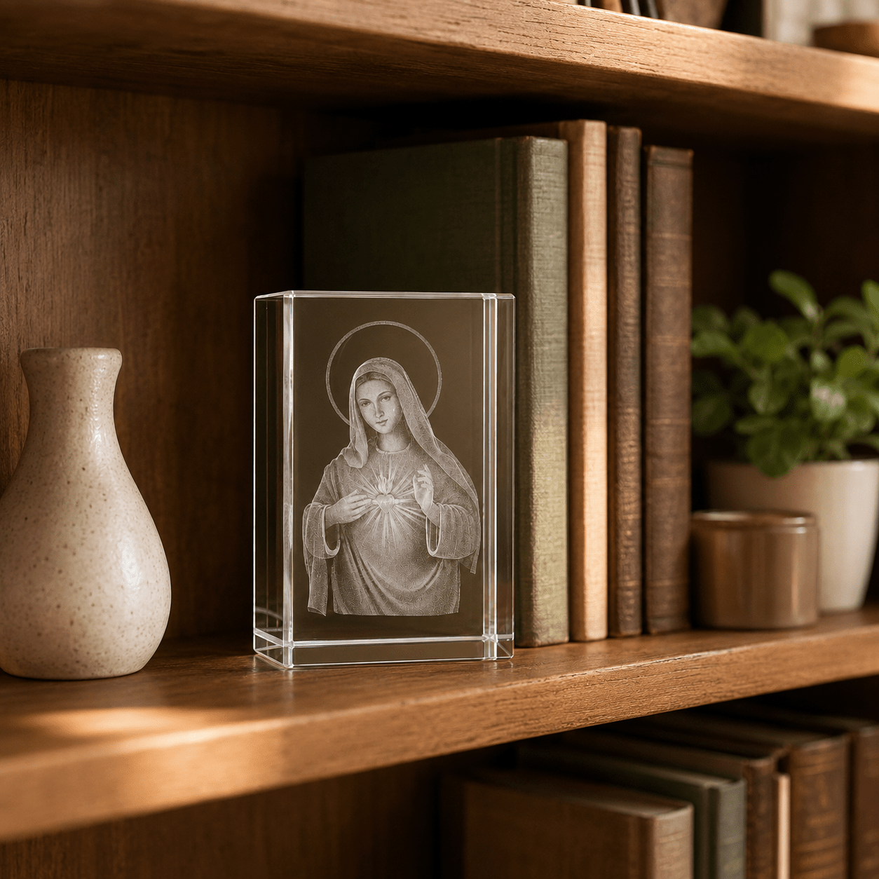 Sacred Heart Mary Crystal Keepsake - Laverina