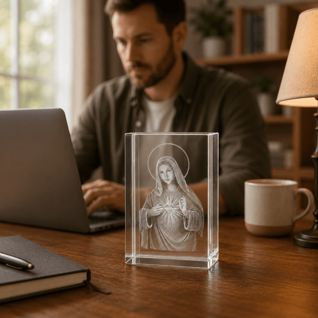 Sacred Heart Mary Crystal Keepsake - Laverina