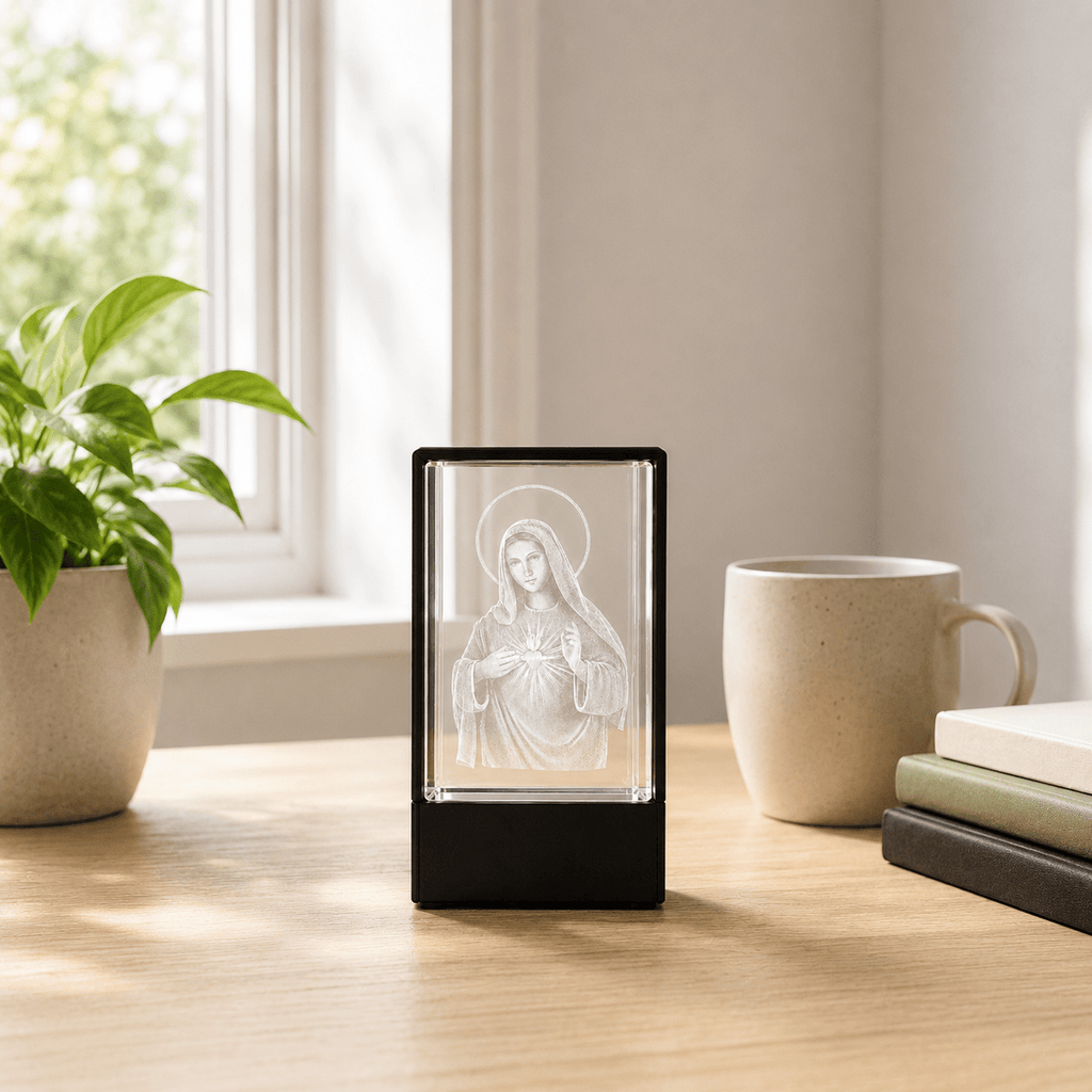 Sacred Heart Mary Crystal Keepsake - Laverina