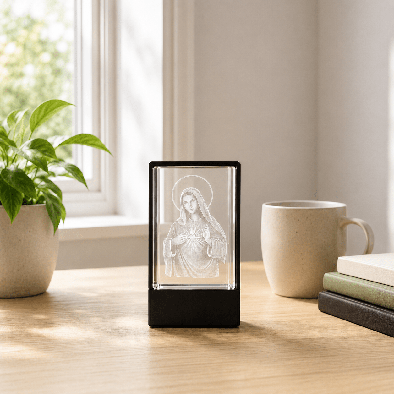 Sacred Heart Mary Crystal Keepsake - Laverina