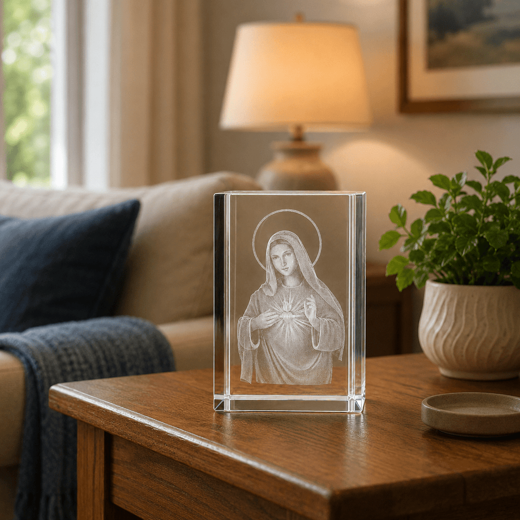 Sacred Heart Mary Crystal Keepsake - Laverina