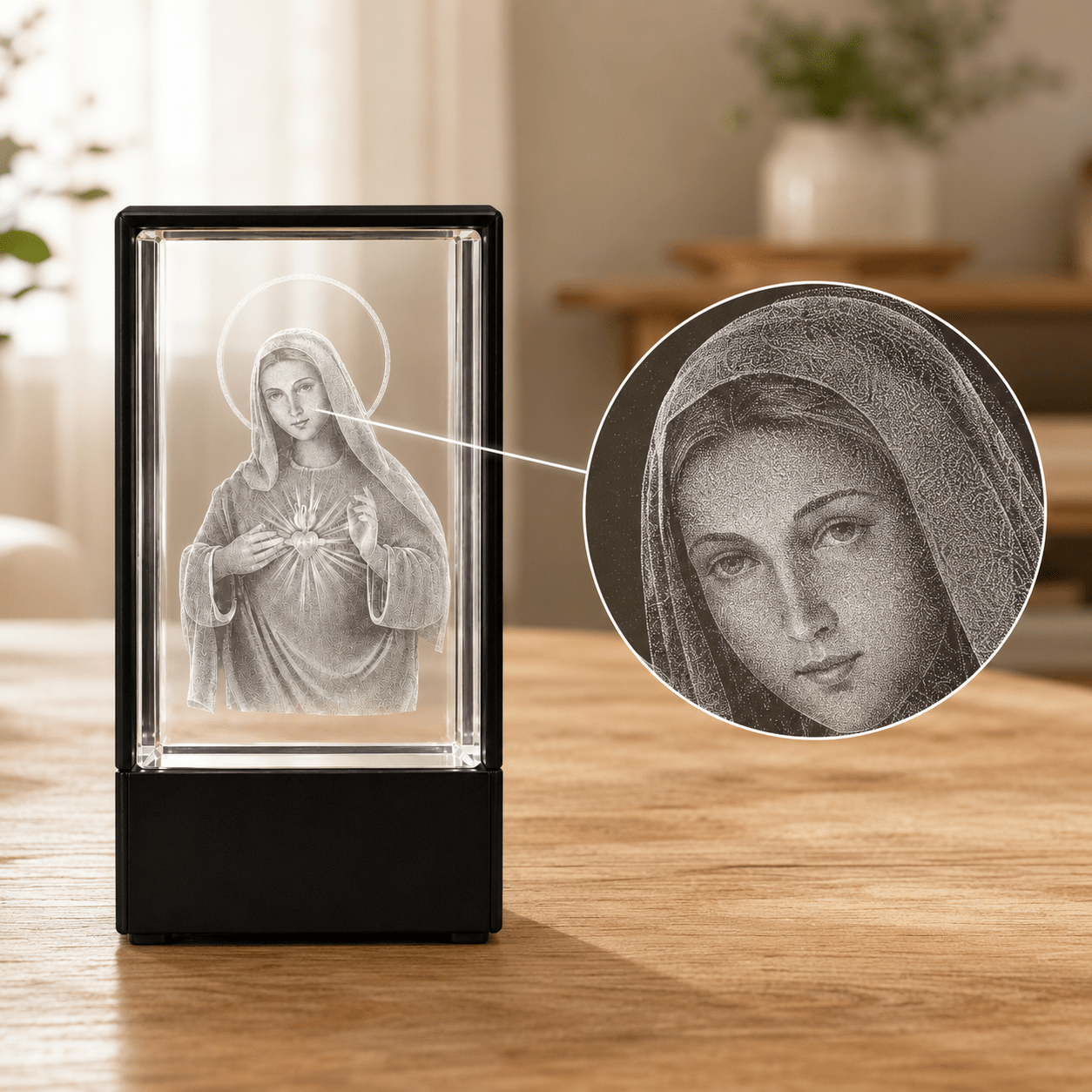 Sacred Heart Mary Crystal Keepsake - Laverina