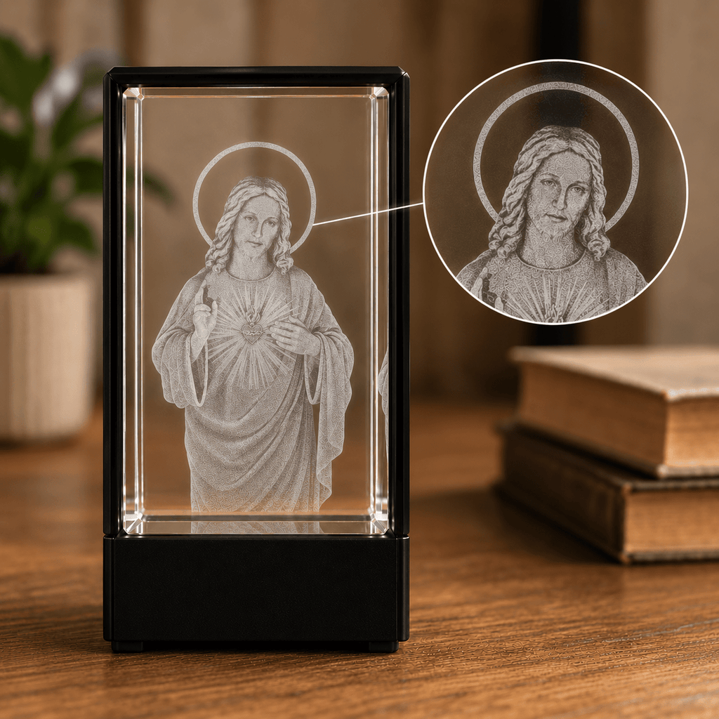 Sacred Heart of Jesus Crystal Keepsake - Laverina